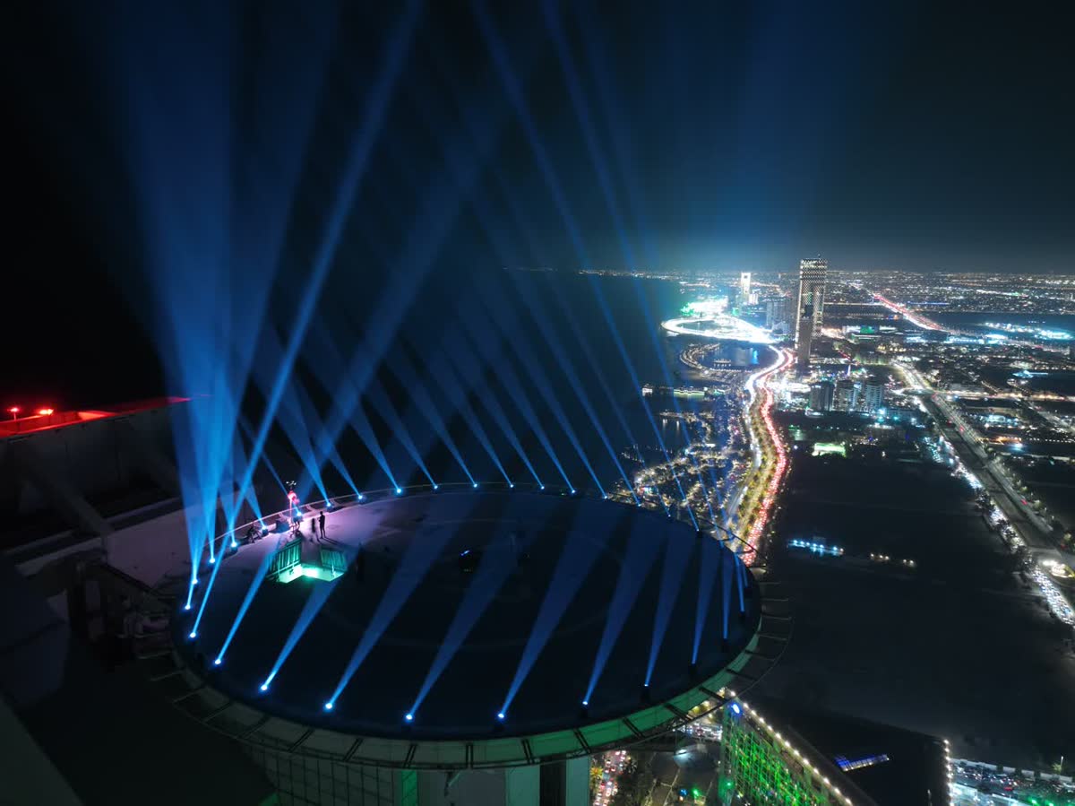 Saudi National Day · Jeddah. Live event lighting by MAGENTA.